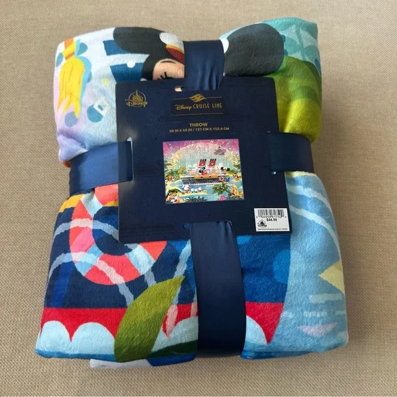 DISNEY CRUISE LINE  THROW 50 X 60 NWT Disney Cruise Line Woven Throw Blanket 50x60” Stained Glass  main image 2